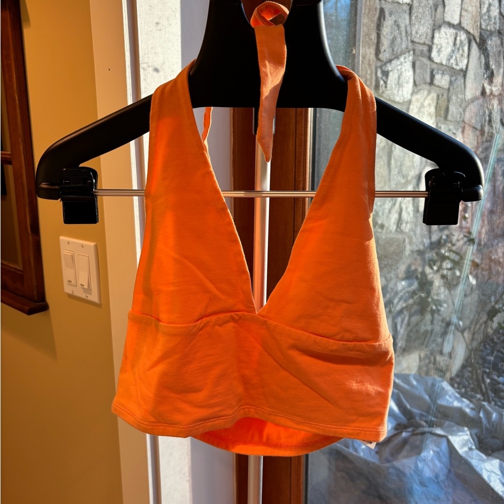Garage Bright Orange Crop Top